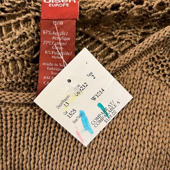 OLSEN Europe Women's Brown Knit Sleeveless Sweater - Size Medium (10) - NWT - Picture 3 of 3